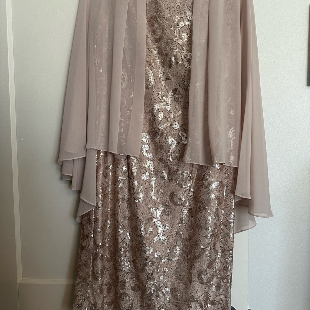 Elegant Sequin Dress with Sheer Overlay